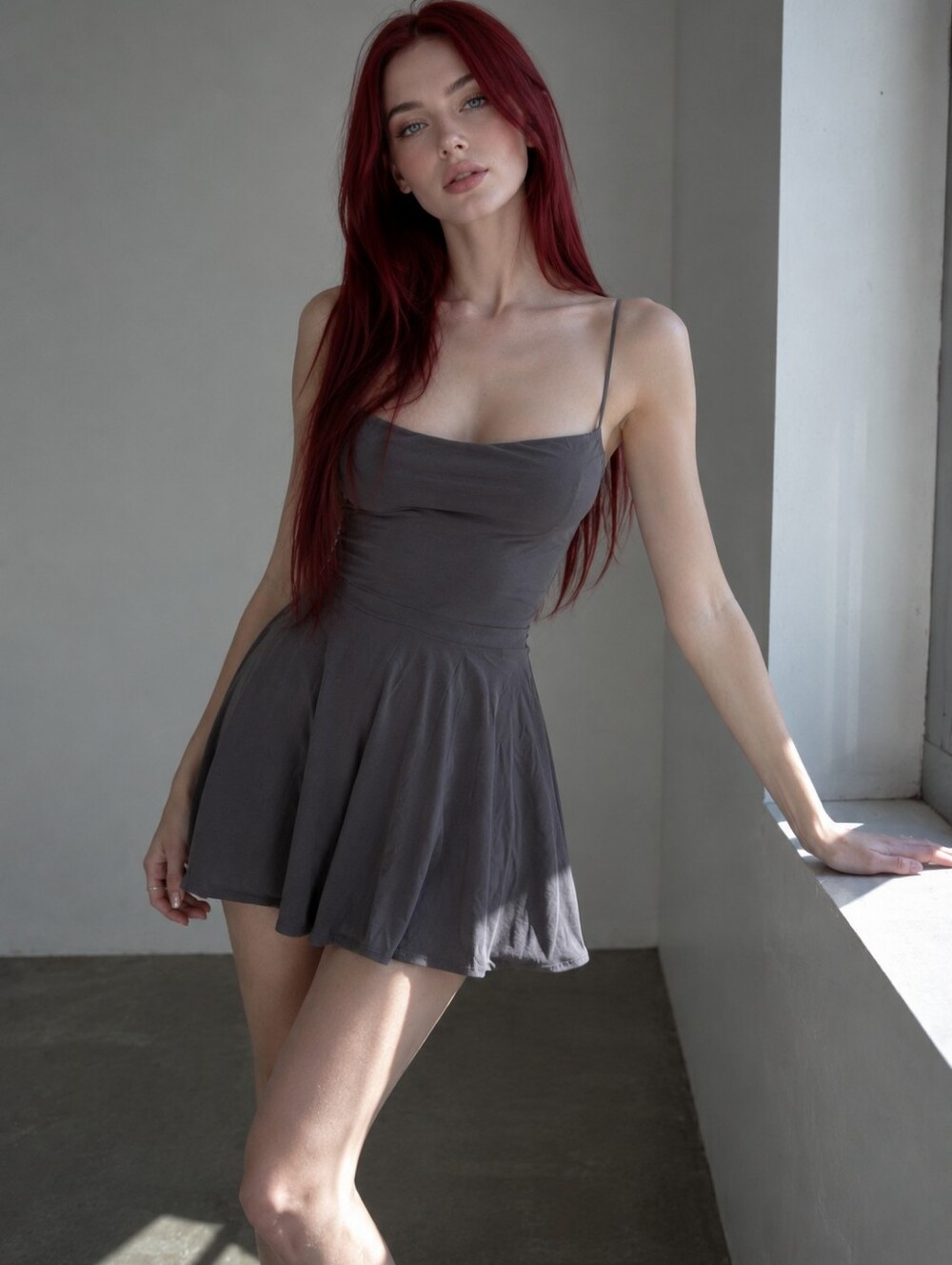 Silence + Noise Charcoal Grey Strapless Skater Dress L Modal Y2K Coquette CC